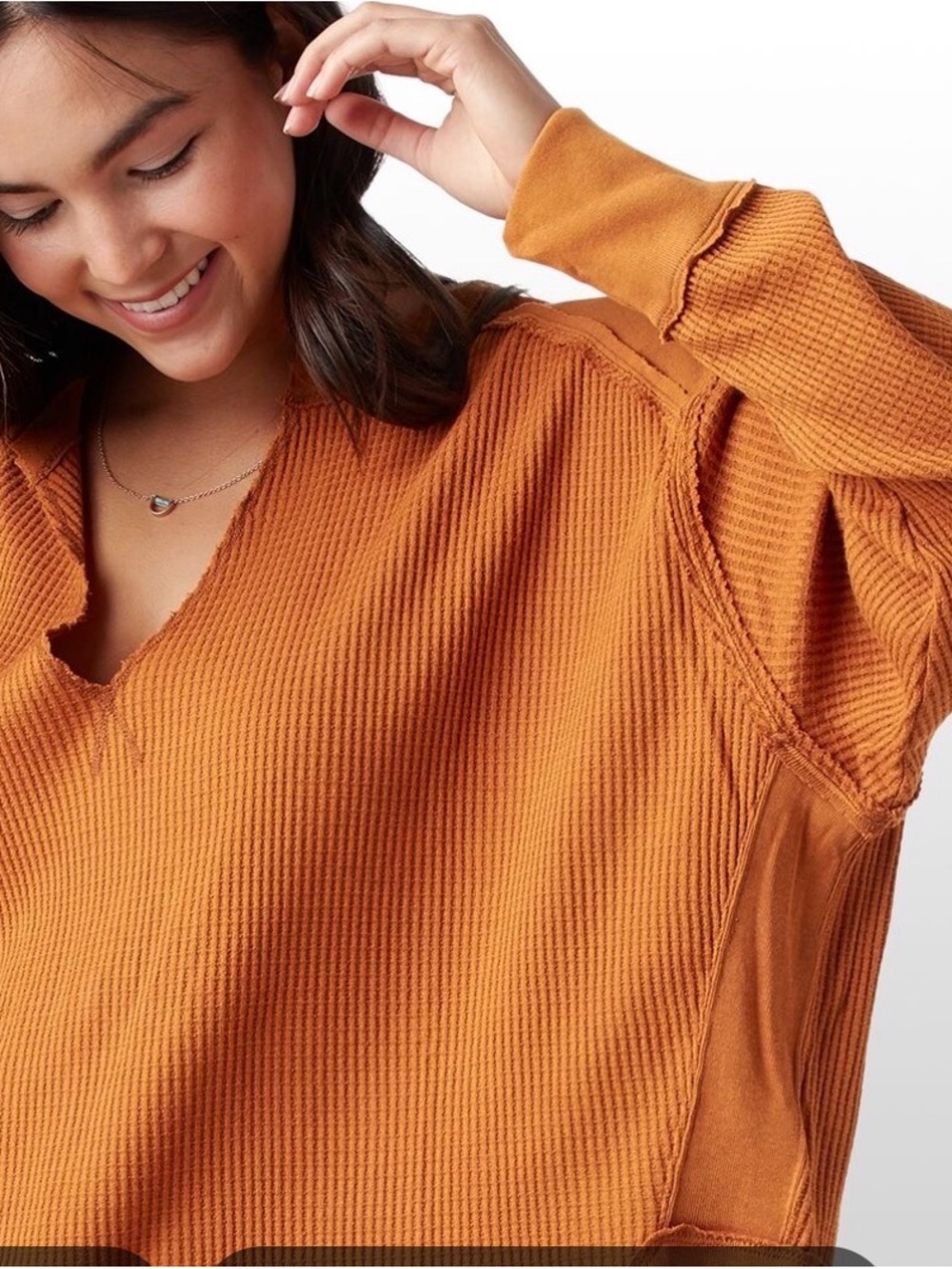We The Free Owen Thermal Top in Rust Orange